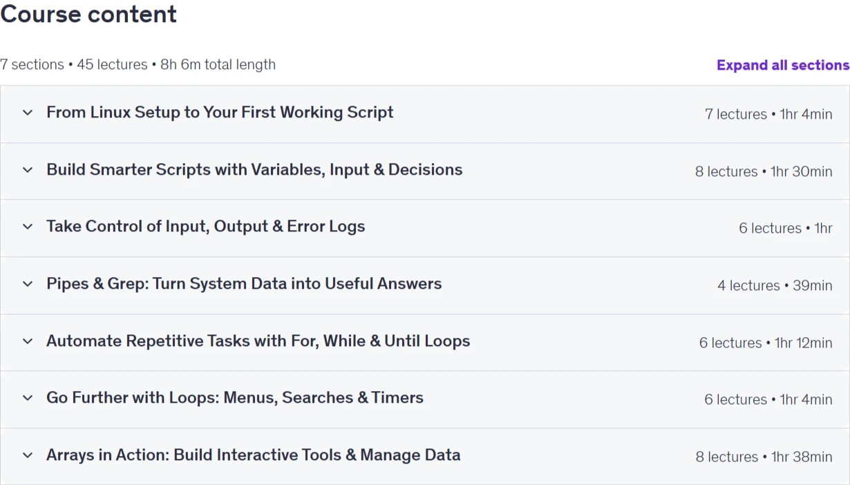 Bash Shell Scripting Bootcamp: Linux Automation +50 Projects