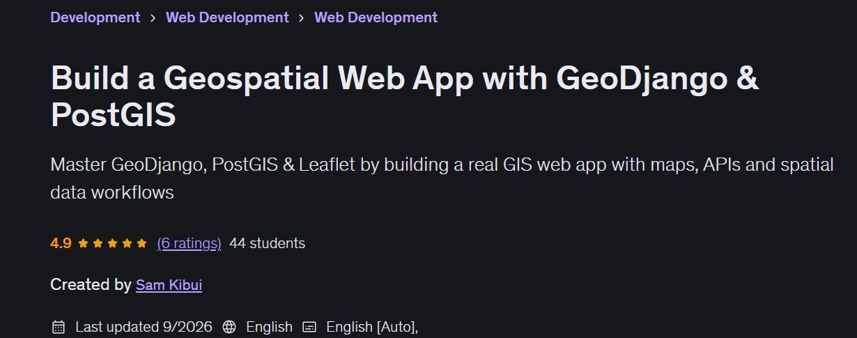 Build a Geospatial Web App with GeoDjango & PostGIS