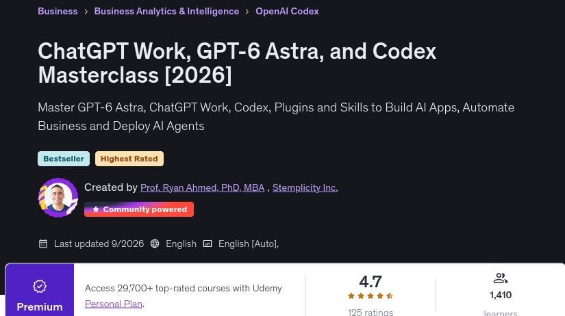 ChatGPT Work, GPT-6 Astra, and Codex Masterclass [2026]