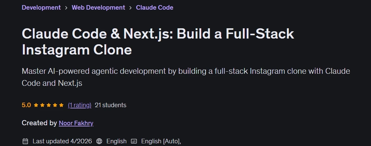 Claude Code & Next.js: Build a Full-Stack Instagram Clone