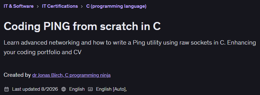 Coding PING from scratch in C