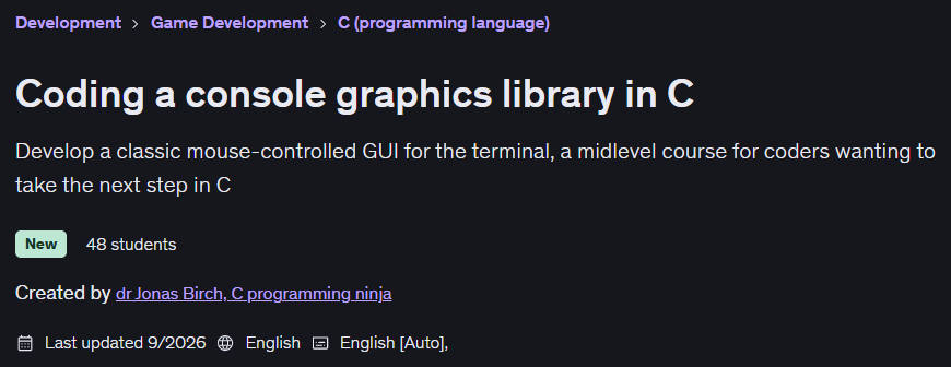 Coding a console graphics library in C