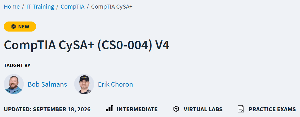 CompTIA CySA+ (CS0-004) V4