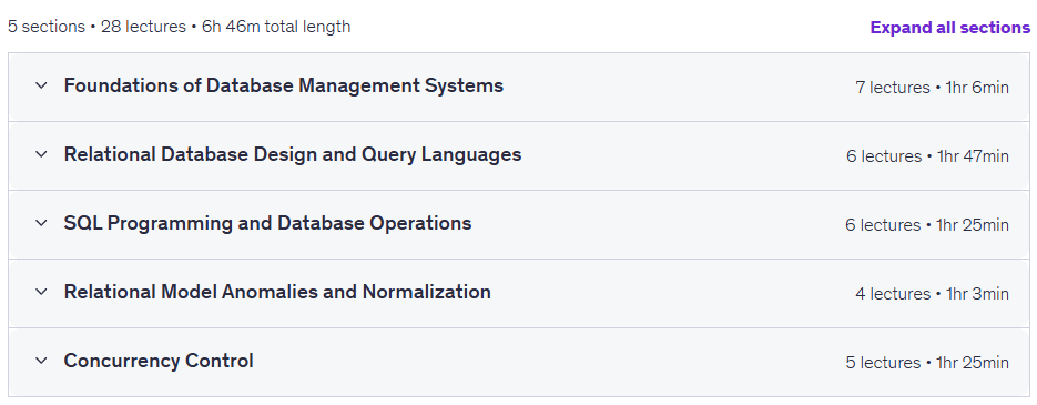 Complete DBMS: ER Modeling SQL and Concurrency Control