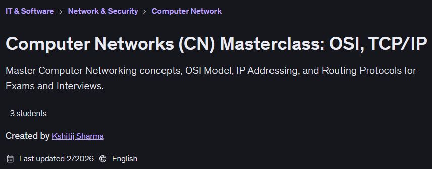 Computer Networks (CN) Masterclass: OSI TCP/IP