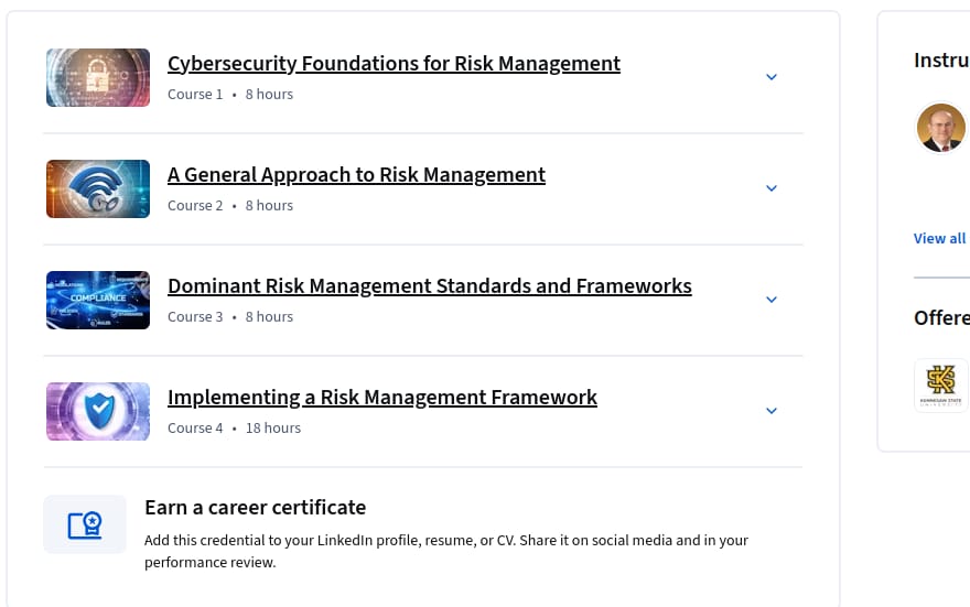 Cybersecurity Risk Management Frameworks Specialization