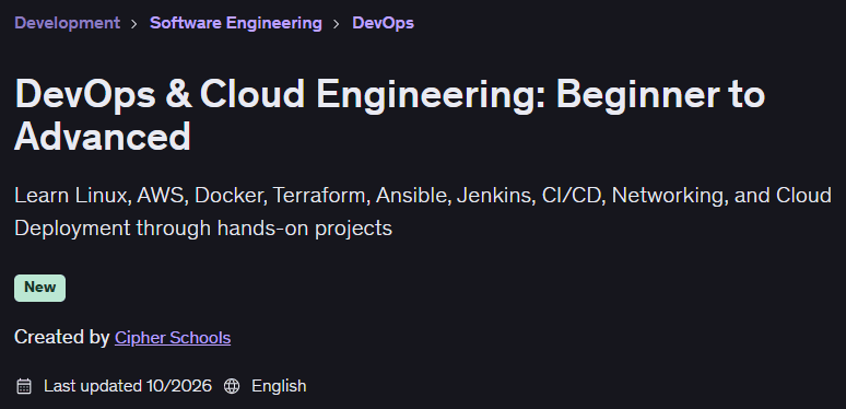 DevOps & Cloud Engineering: Beginner to Advanced