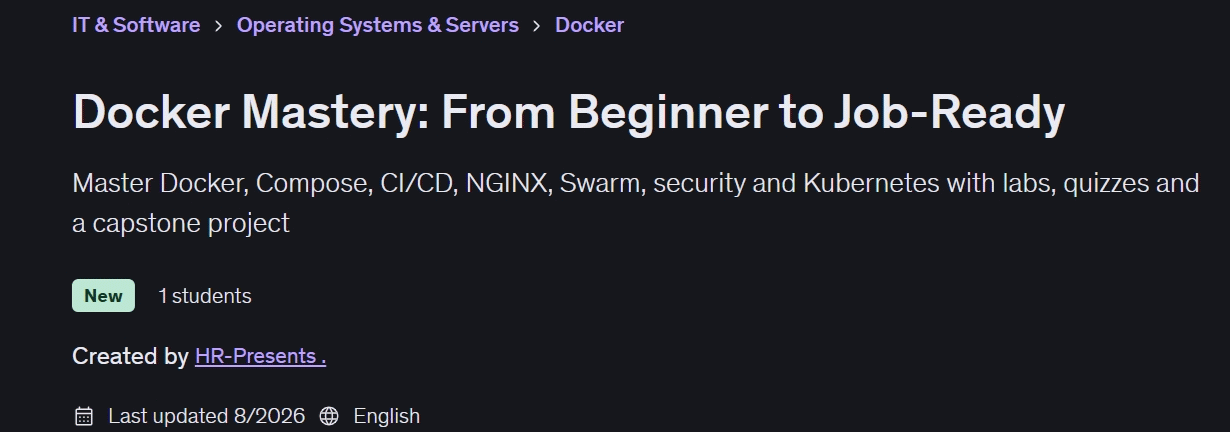 Docker Mastery: From Beginner to Job-Ready