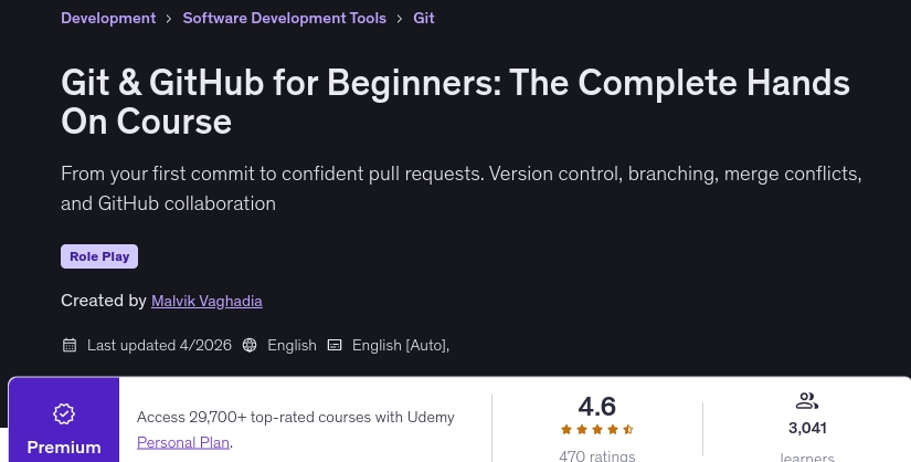 Git & GitHub for Beginners_ The Complete Hands On Course