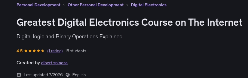 Greatest Digital Electronics Course on The Internet