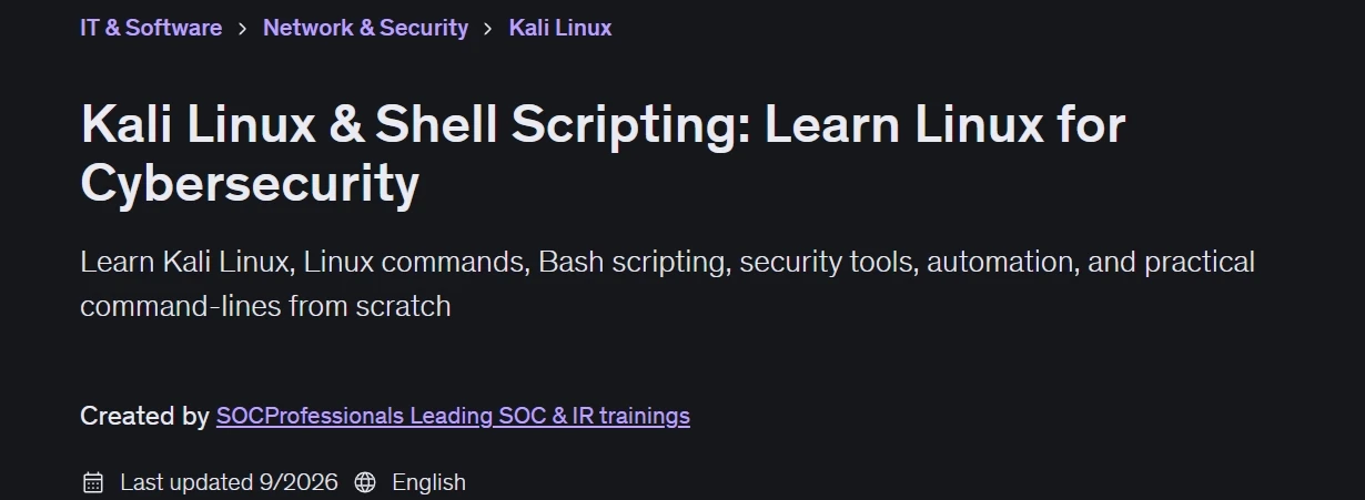 Kali Linux & Shell Scripting: Learn Linux for Cybersecurity