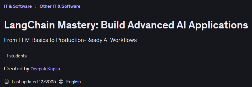 LangChain Mastery: Build Advanced AI Applications