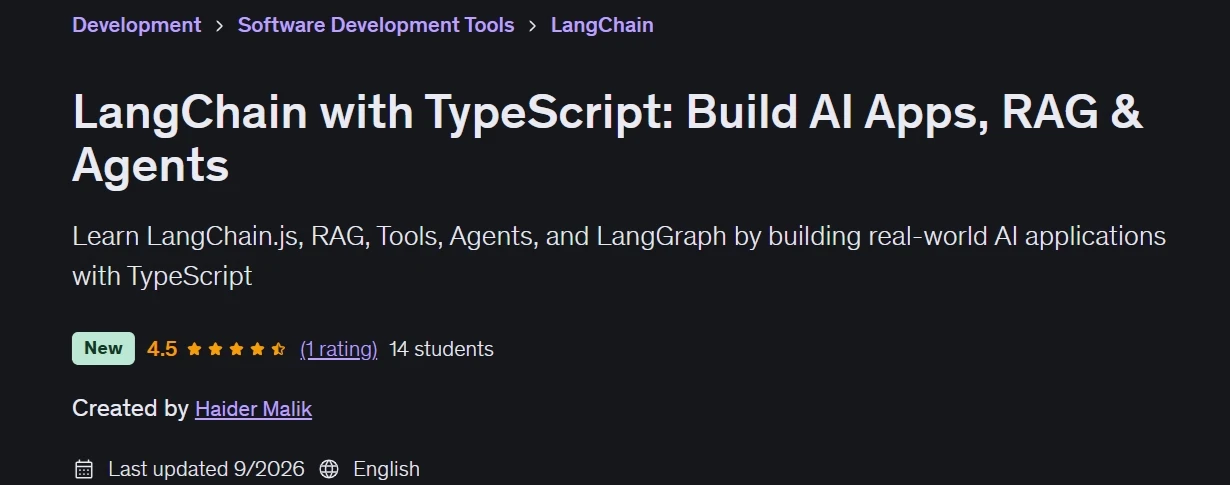 LangChain with TypeScript Build AI Apps, RAG & Agents Co