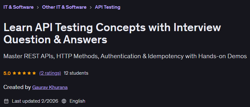 Learn API Testing Concepts with Interview Question & Answers