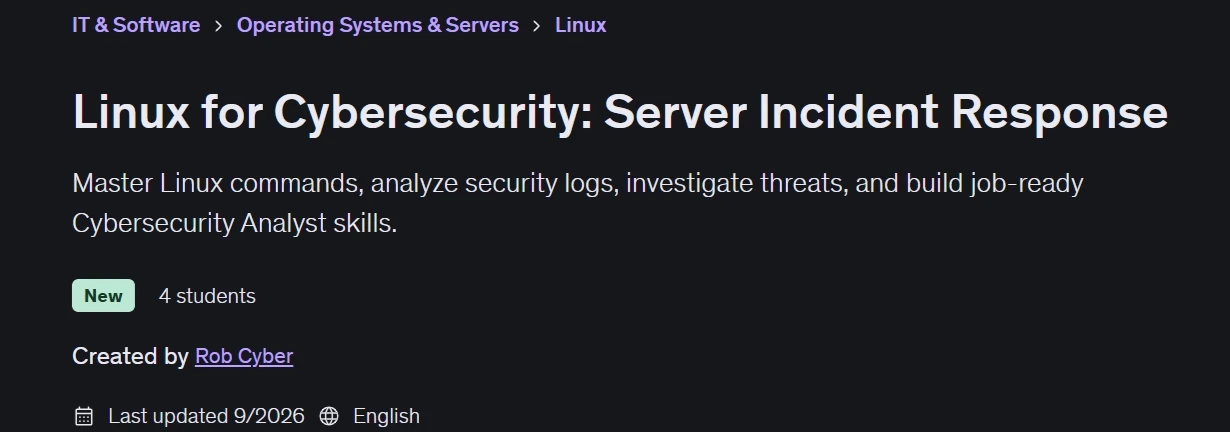 Linux for Cybersecurity: Server Incident Response