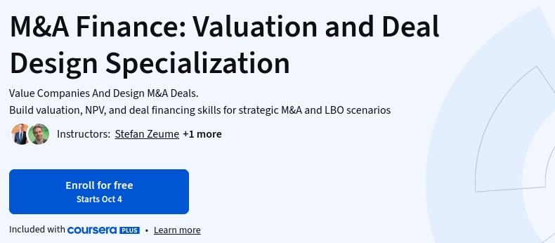 M&A Finance_ Valuation and Deal Design Specialization
