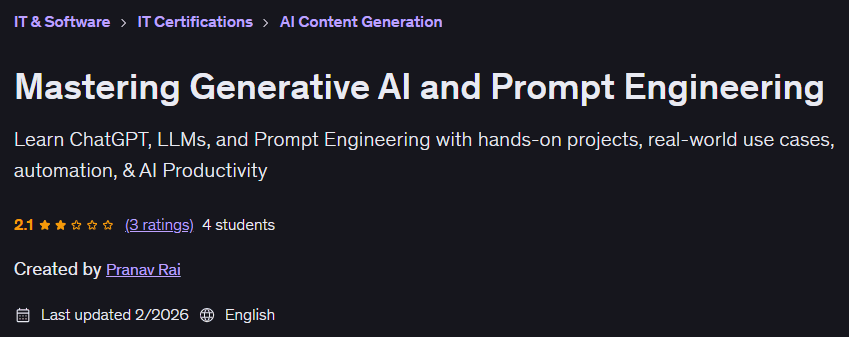 Mastering Generative AI and Prompt Engineering
