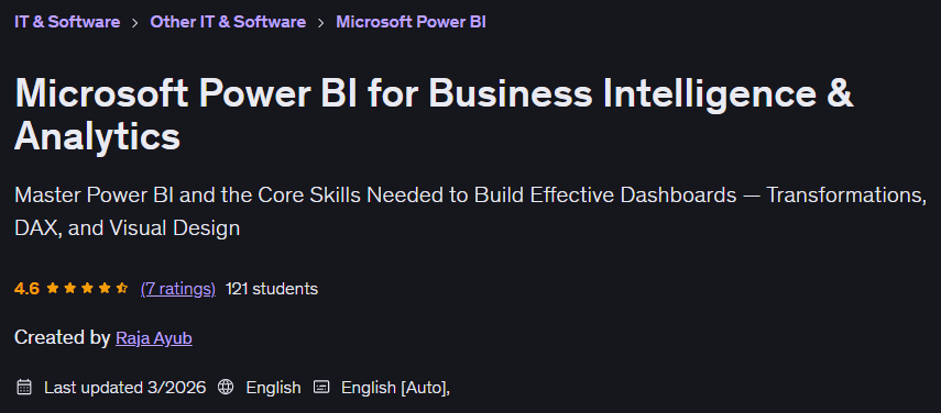 Microsoft Power BI for Business Intelligence & Analytics