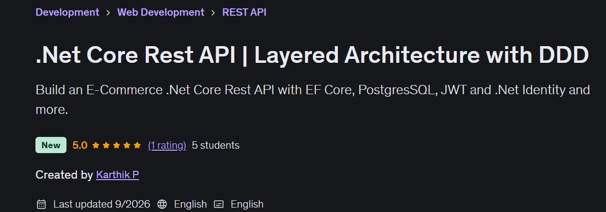 .Net Core Rest API | Layered Architecture with DDD
