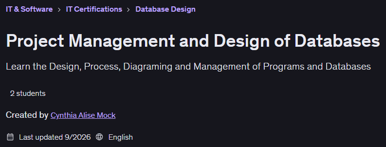 Project Management and Design of Databases
