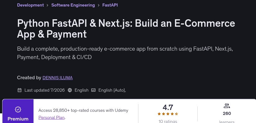 Python FastAPI & Next.js_ Build an E-Commerce App & Payment