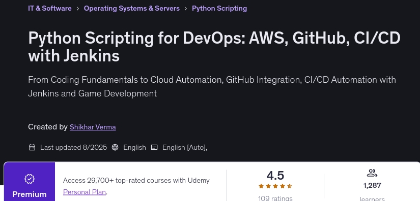 Python Scripting for DevOps_ AWS, GitHub, CI_CD with Jenkins