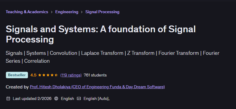 Signals and Systems: A foundation of Signal Processing