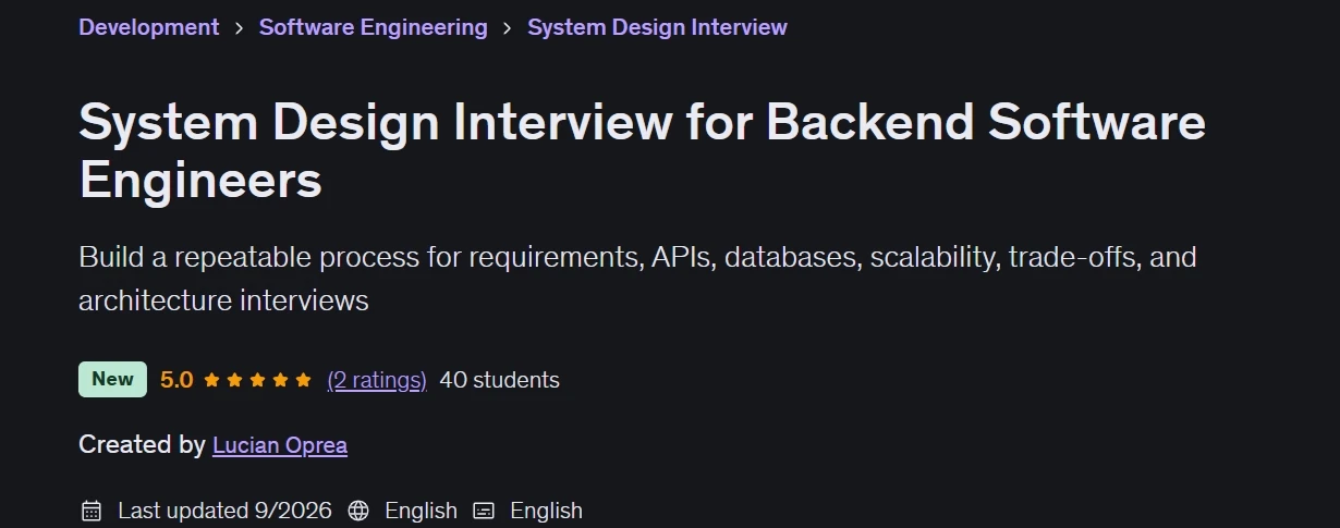System Design Interview for Backend Software Engineers