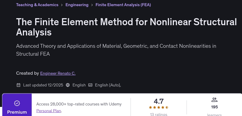The Finite Element Method for Nonlinear Structural Analysis