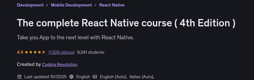 The complete React Native course ( 4th Edition )